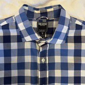 Todd Snyder - Men’s Blue White Plaid Button Down Shirt